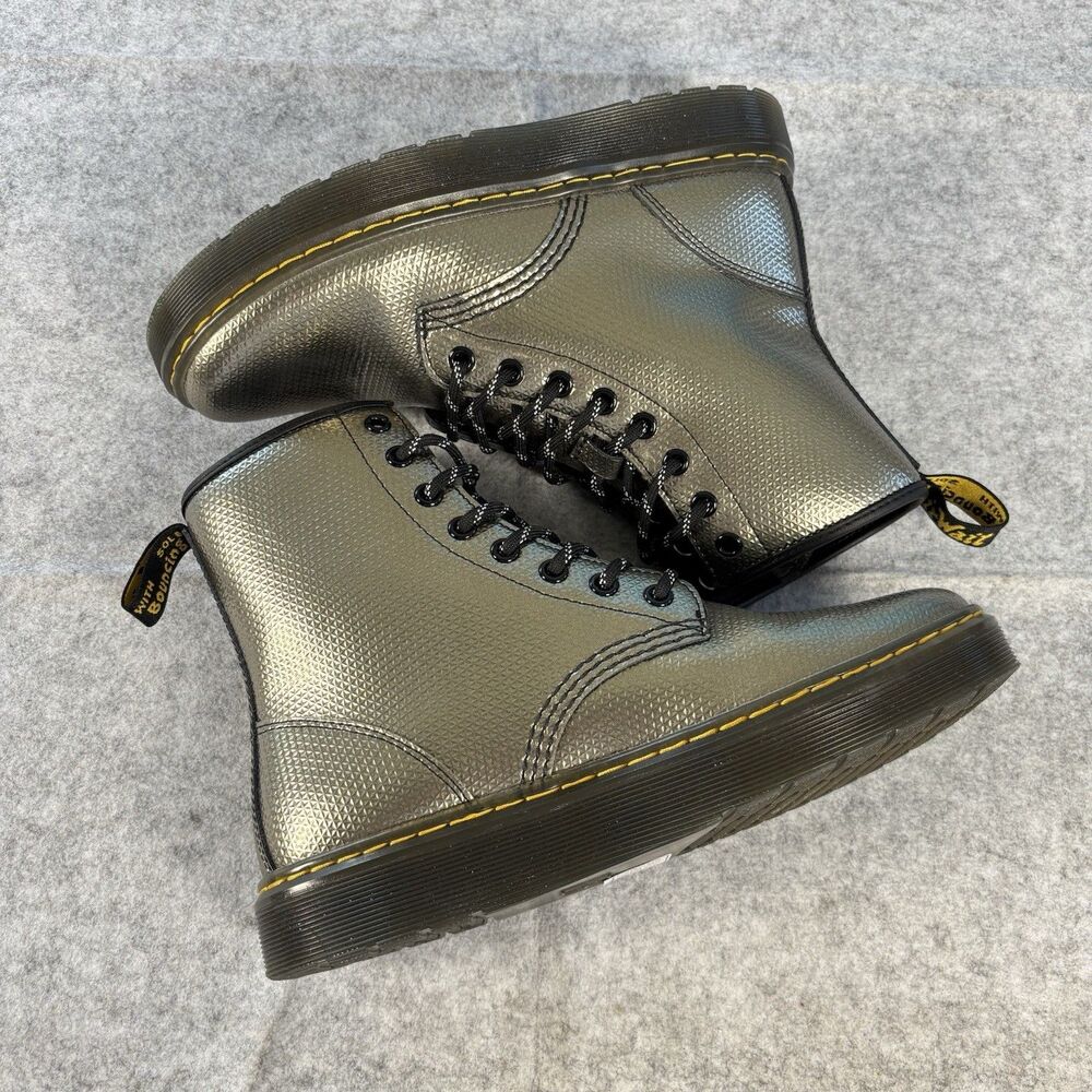 Dr. Doc Martens Zavala Metallic Alumix Lace Up Combat Boots Mens 6 / Womens 7